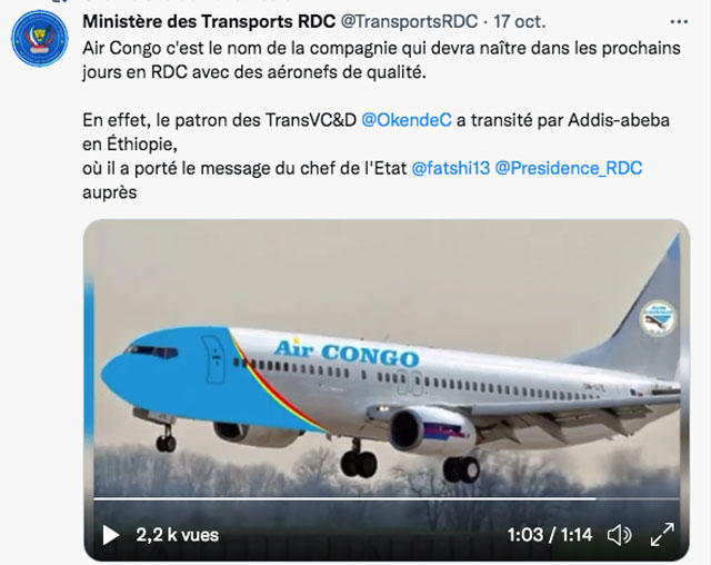 Bientôt une nouvelle compagnie aérienne au Congo 2 Air Journal
