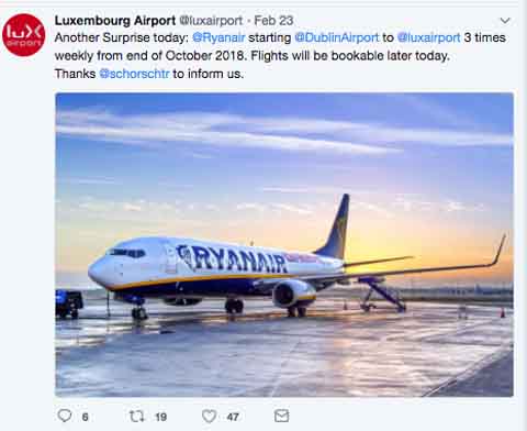 Ryanair ajoutera une huitième liaison depuis Findel-Luxembourg 74 Air Journal