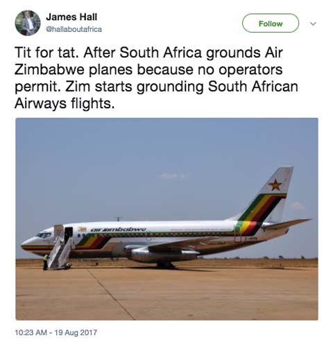 Grace Mugabe inculpée d’agression : chaos aérien entre le Zimbabwe et l’Afrique du Sud 115 Air Journal