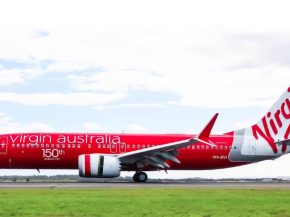
Virgin Australia a mis en ligne son 150e Boeing 737, un MAX 8 en livrée rouge rétro, dont les coffres à bagages affichent les 