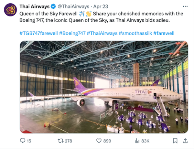 Thai Airways fait (elle aussi) ses adieux au Boeing 747 20 Air Journal