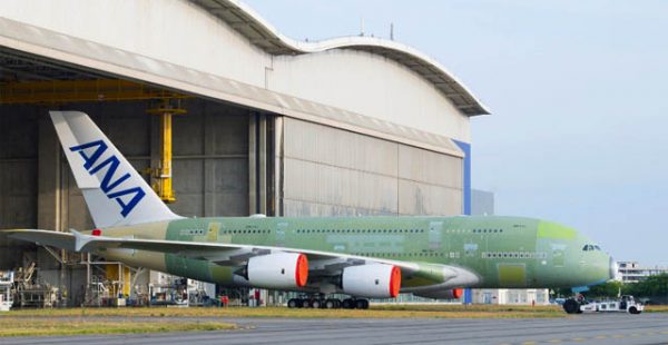 L’A380 d’All Nippon Airways est sorti de la ligne d’assemblage finale (FAL) de Toulouse.
L avion a maintenant été déplac