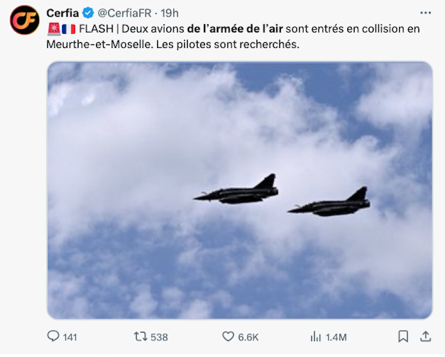 Collision de Rafale en Meurthe-et-Moselle : un pilote vivant, deux autres décédés 27 Air Journal