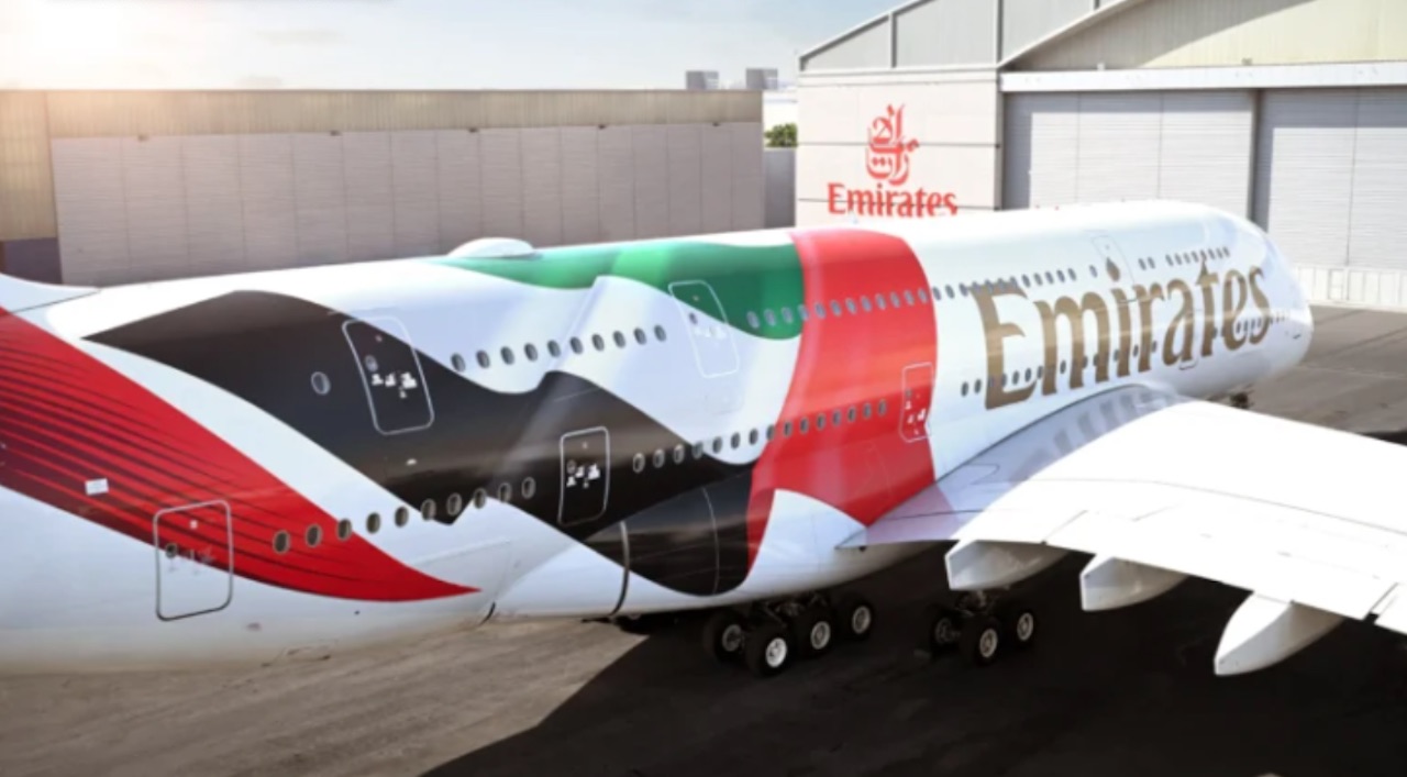 Emirates drape son A380 du drapeau émirati dans un geste de fierté nationale 1 Air Journal Emirates drape son A380 du drapeau émirati dans un geste de fierté nationale 1 Air Journal