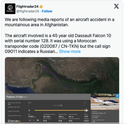 Un avion-ambulance russe s'écrase dans les montagnes afghanes 13 Air Journal