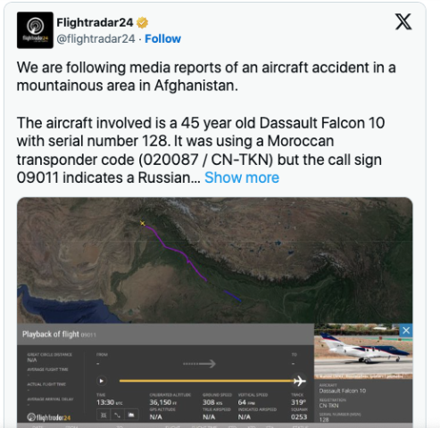 Un avion-ambulance russe s'écrase dans les montagnes afghanes 53 Air Journal