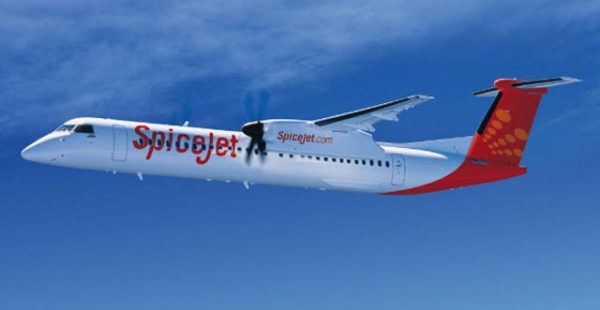 La compagnie indienne à bas prix SpiceJet a pris livraison du premier Bombardier Q400 au monde avec la nouvelle cabine haute dens