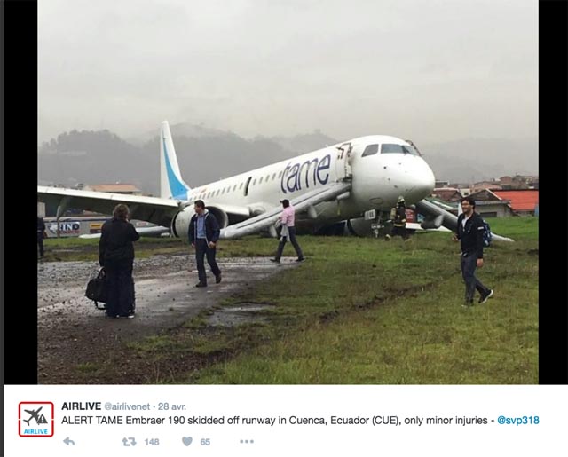 Air-journal-Tame_E190 sortie de piste