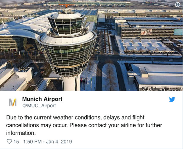 Une centaine vols annulés ce samedi à Munich en raison de chutes de neige 1 Air Journal