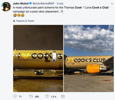 Une erreur graphique donne une livrée pleine d’impertinence chez Thomas Cook Airlines 5 Air Journal