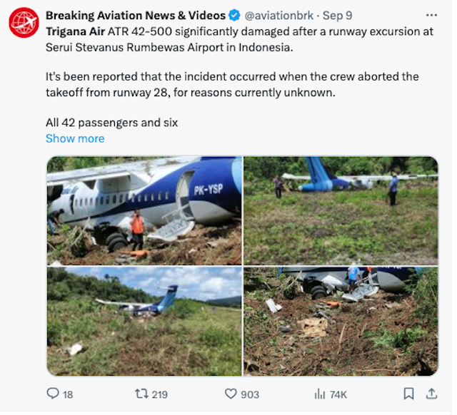 Accident : un ATR de Trigana rate son décollage, trois blessés graves 1 Air Journal Accident : un ATR de Trigana rate son décollage, trois blessés graves 1 Air Journal