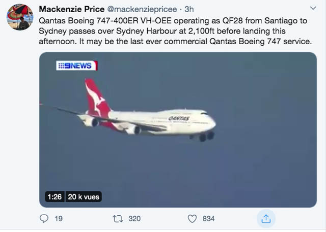 KLM et Qantas disent adieu au mythique 747 3 Air Journal