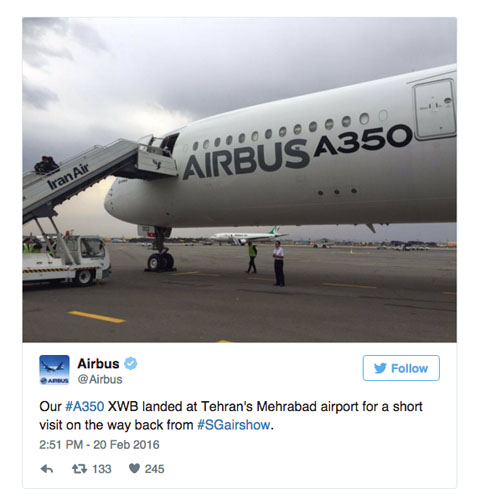 Air-journal_A350 Iran_Twit Airbus