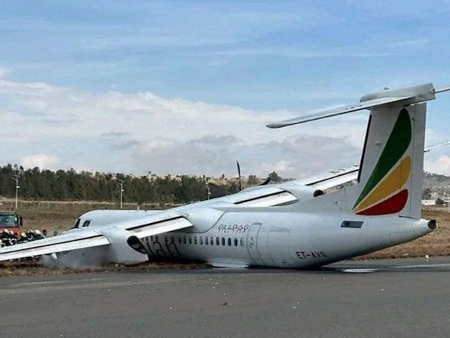 Un Dash 8-400 d'Ethiopian Airlines endommagé lors d'une sortie de piste en Éthiopie 7 Air Journal