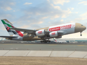 
La compagnie aérienne de Dubaï, Emirates, a dévoilé une livrée inédite de son A380, dédiée à sa nouvelle solution d