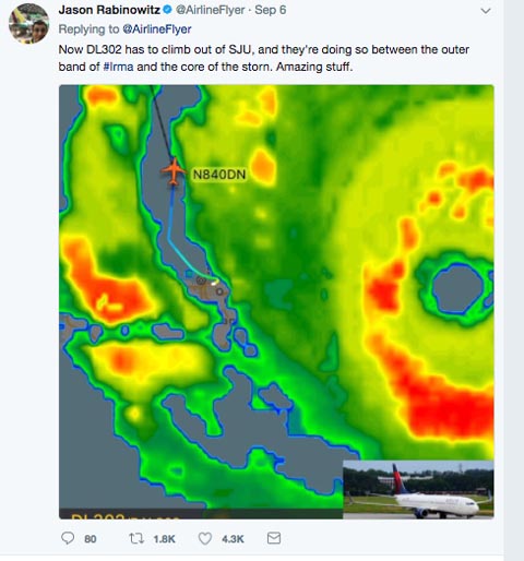 Des pilotes d’un vol Delta ont défié l’ouragan Irma 11 Air Journal