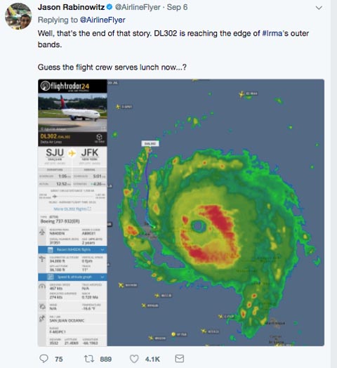 Des pilotes d’un vol Delta ont défié l’ouragan Irma 12 Air Journal