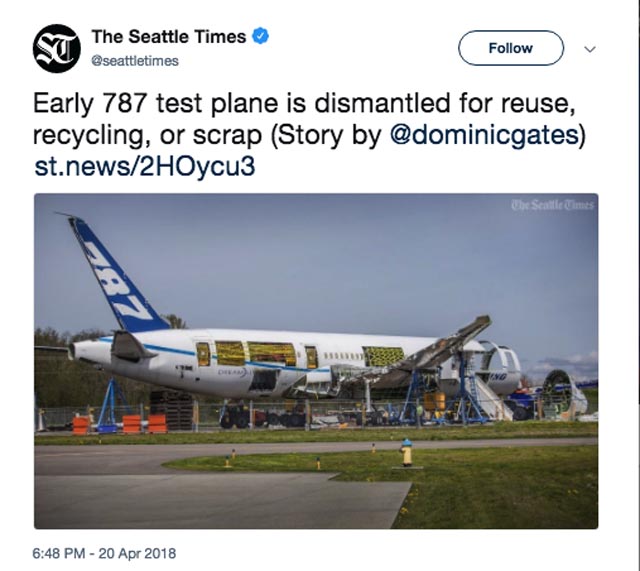 Dreamliner : le dernier « Terrible Teen » démantelé 1 Air Journal
