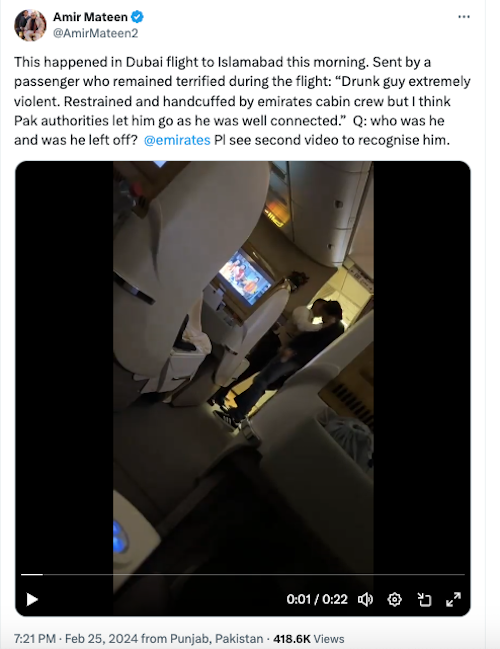 L'équipage d'Emirates Airlines maîtrise un passager ivre et agressif en plein vol 41 Air Journal