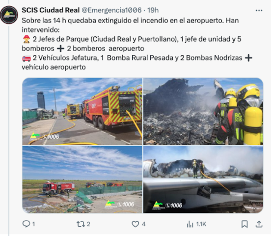 Un incendie détruit un Airbus A330 dans un centre de stockage en Espagne 1 Air Journal
