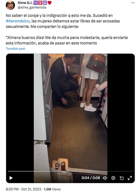 Un steward d’Aeromexico pris en flagrant délit de filmer sous la jupe d'une passagère 2 Air Journal