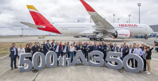 
Le 500ème Airbus A350-900 a été récemment livré à Iberia, la compagnie porte-drapeau espagnole qui a commandé 20 A350 dont