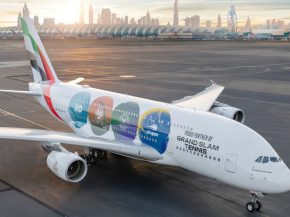 
La nouvelle livrée Grand Chelem d Emirates reprend l’univers visuel des quatre tournois majeurs – Australian Open, Roland‑