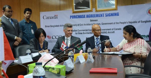Biman Bangladesh Airlines, compagnie nationale du Bangladesh, vient de signer une convention d’achat avec Canadian Commercial Co