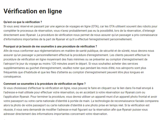 Ryanair, accusée d’imposer la reconnaissance faciale à des clients en Espagne 90 Air Journal