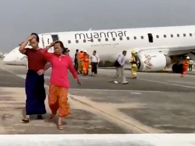 Myanmar Airlines : un Embraer 190 atterrit sans train d'atterrissage avant 1 Air Journal