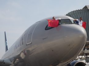 Hier, 5 septembre 2018, Aigle Azur a opéré son tout premier vol vers la Chine : son Airbus A330-200&nbsp;(immatriculé H-TIC) a 