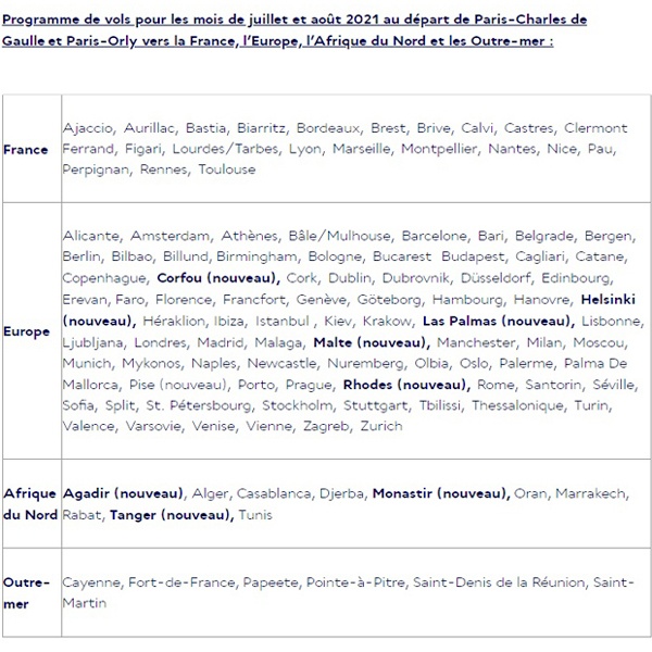 Air France annonce un programme estival avec près de 200 destinations 1 Air Journal