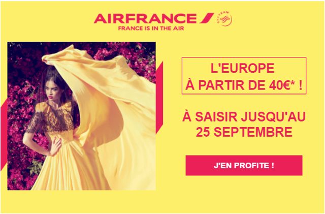 Promotion Air France : l'Europe au départ de Paris à partir de 40 € l'aller simple 1 Air Journal Promotion Air France : l'Europe au départ de Paris à partir de 40 € l'aller simple 1 Air Journal