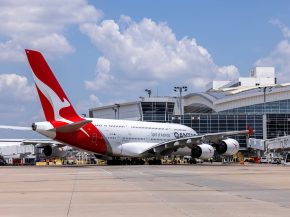 
Un Airbus A380 de la compagnie australienne Qantas, tout juste remis en service après près de six ans de stockage, a été immo