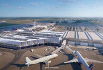 Bordeaux Aéroport engage la construction d’un bâtiment central reliant les halls A et B. Ce chantier constitue la pièce maît