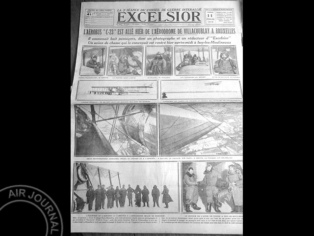 Le 10 février 1919 dans le ciel : Paris-Bruxelles : inauguration de la liaison aérienne
