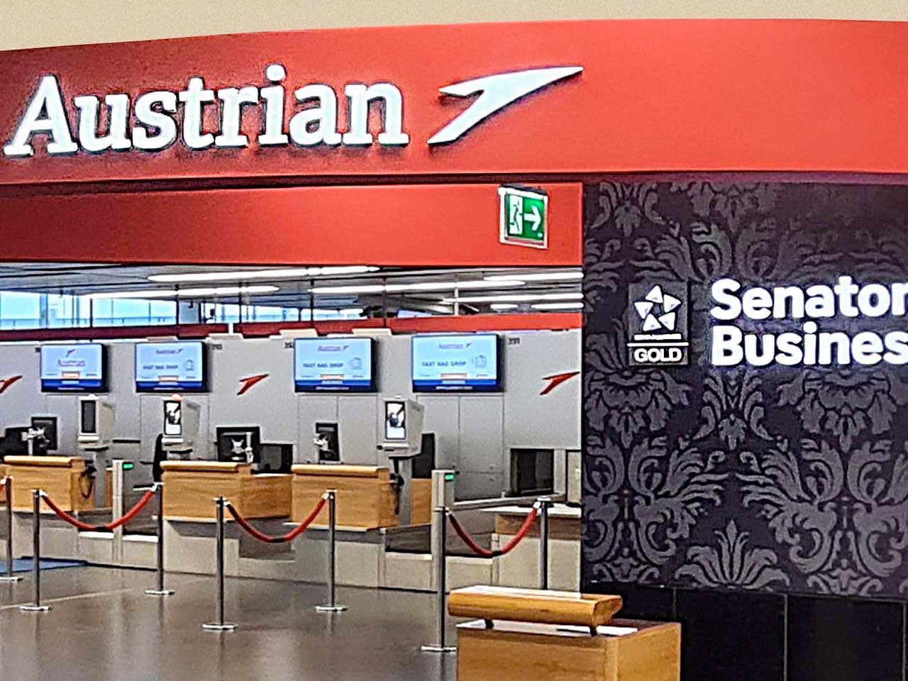 Austrian Airlines déposebagages à Vienne et restauration