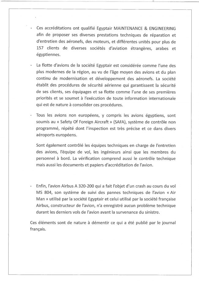 Crash du Paris- Le Caire d’EgyptAir : l’A320 n’aurait jamais dû décoller 44 Air Journal