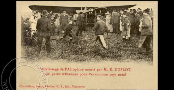 Histoire de l’aviation – 12 novembre 1910. Les pilotes aviateurs Duflot et Château sont de sortie ce samedi 12 novembre 1910,