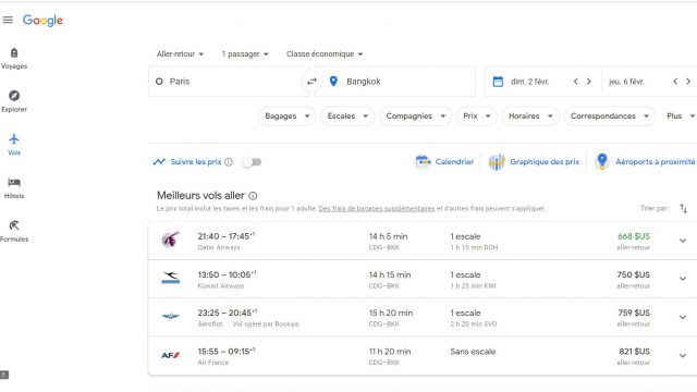 Info pratique : quand acheter son billet et quand voyager selon Google 1 Air Journal