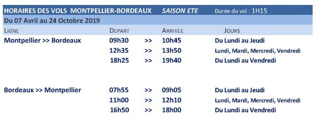 Chalair renforce sa liaison Montpellier-Bordeaux 1 Air Journal