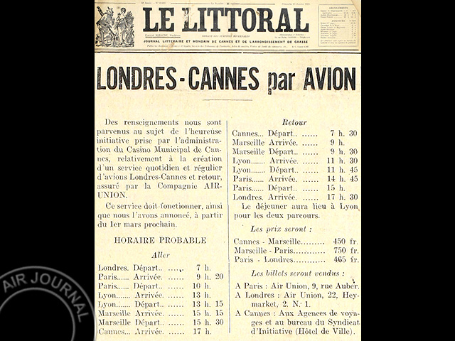 Le 1er mars 1928 dans le ciel : Un nouveau service aérien régulier