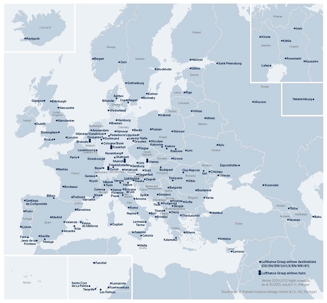 Lufthansa Group : plus de 260 destinations dans 102 pays cet hiver 34 Air Journal