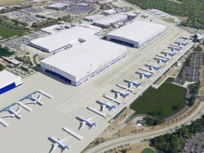 
Boeing a engagé une vaste extension de son site de North Charleston, en Caroline du Sud, dédié à la production du 787 Dreamli