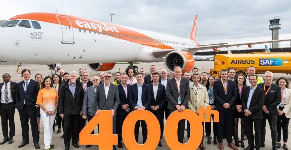 
La low cost britannique easyJet a réceptionné la semaine dernière son 400ème avion Airbus, un A321neo.
La cérémonie de remi