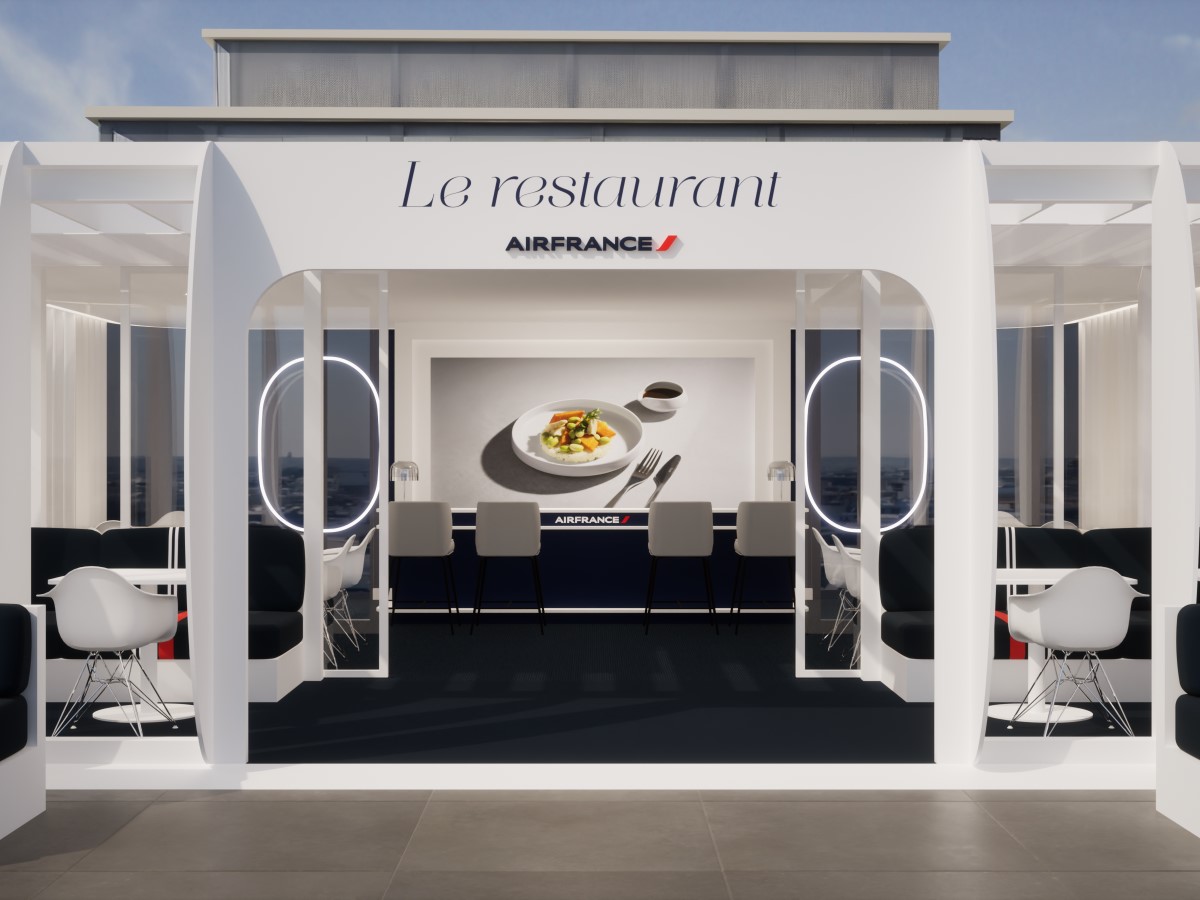 Air France : des menus Business servis sur le rooftop parisien des Galeries Lafayette