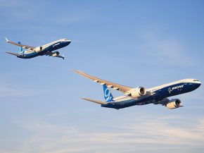 
Les premiers des quelque 70 avions attendus au Salon aéronautique de Farnborough sont déjà arrivés, dont les 737 MAX 10 et 77