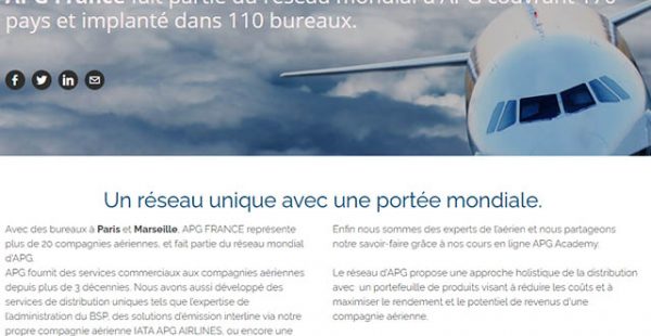 
APG France, qui représente 22 compagnies aériennes venues de cinq continents, lance un nouveau site internet principalement dé