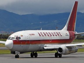 
Un Boeing 737 cargo de la compagnie aérienne Aerosucre a du revenir à son point de départ en Colombie, la porte cargo n’ayan
