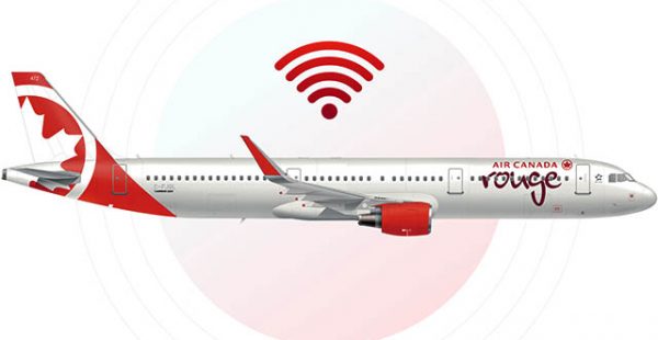 La compagnie aérienne Air Canada a annoncé que le service Internet haute vitesse par satellite Rouge Wi-Fi, fourni par Gogo, est